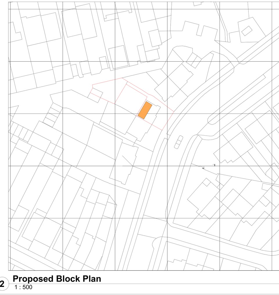 Proposed block plan showing the site boundary at 136 Sutton Lane, Hounslow